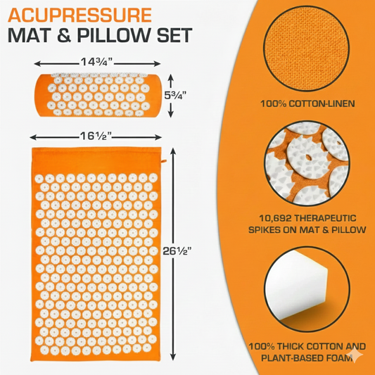 Acupressure Mat and Pillow Set
