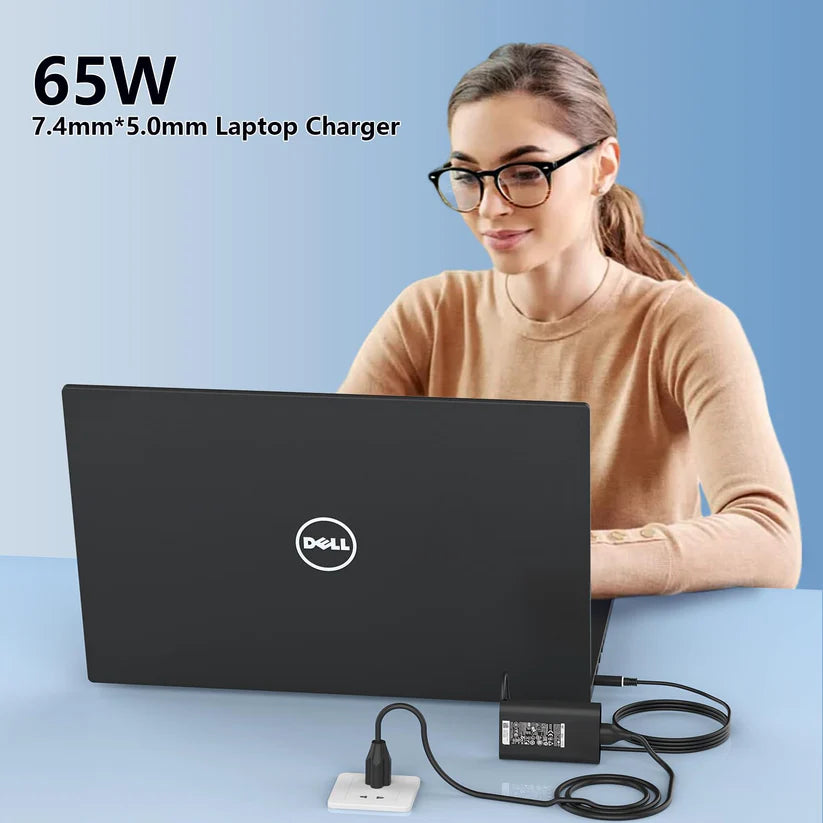 65W Laptop Charger Fit for Dell Latitude 5280 5290 5490 5491 5285 5289 5480 5488 5580 5590 5591 Latitude E5470 E6430 E6420 E7470 E5420 7490 AC Power Adapter 19.5V 3.34A, LA65NM191 ，Barrel 7.4mm tip