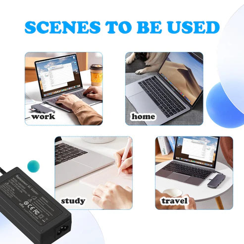 65W Universal USB C Type C Laptop Charger for Lenovo Thinkpad Yoga Dell HP Acer Asus Samsung Google and More Type C Fast Charging Laptop Computer Power Adapter